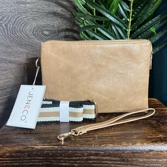 Jenn & Co Izzy Vegan Crossbody in Taupe. NWT! - Picture 2 of 10